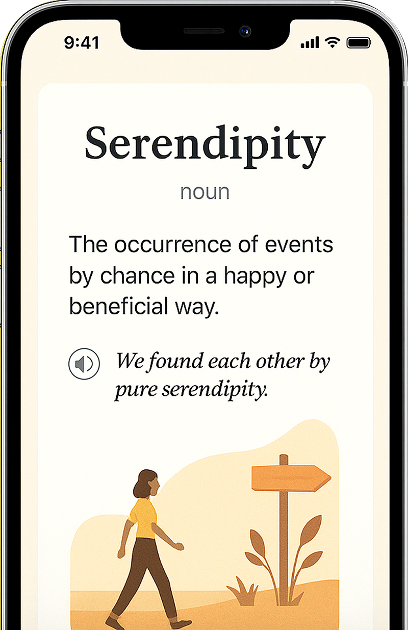 Vocabulary Whiz App Screenshot showing word learning interface